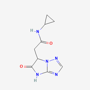 molecular formula C9H11N5O2 B1414552 N-cyclopropyl-2-(5-oxo-5,6-dihydro-4H-imidazo[1,2-b][1,2,4]triazol-6-yl)acetamide CAS No. 1428139-61-0