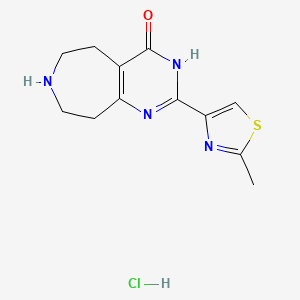 molecular formula C12H15ClN4OS B1414554 2-(2-Methyl-thiazol-4-yl)-6,7,8,9-tetrahydro-5H-pyrimido[4,5-d]azepin-4-ol hydrochloride CAS No. 1361113-73-6