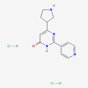 2-(Pyridin-4-yl)-6-(pyrrolidin-3-yl)pyrimidin-4-ol dihydrochloride
