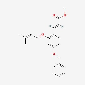 molecular formula C22H24O4 B14145565 Methyl (2E)-3-{4-(benzyloxy)-2-[(3-methylbut-2-en-1-yl)oxy]phenyl}prop-2-enoate CAS No. 180004-25-5