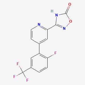 molecular formula C14H7F4N3O2 B1414557 3-[4-(2-Fluoro-5-trifluoromethylphenyl)-pyridin-2-yl]-4H-[1,2,4]oxadiazol-5-one CAS No. 1219453-98-1
