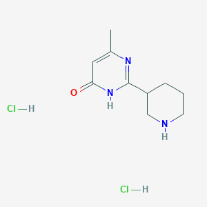 molecular formula C10H17Cl2N3O B1414561 6-Methyl-2-(piperidin-3-yl)pyrimidin-4-ol dihydrochloride CAS No. 1229625-48-2