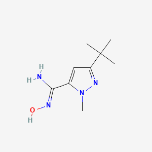 molecular formula C9H16N4O B1414563 5-tert-Butyl-N-hydroxy-2-methyl-2H-pyrazole-3-carboxamidine CAS No. 1355338-28-1