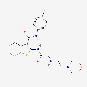 molecular formula C23H29BrN4O3S B14145654 N-(4-bromophenyl)-2-({N-[2-(morpholin-4-yl)ethyl]glycyl}amino)-4,5,6,7-tetrahydro-1-benzothiophene-3-carboxamide 