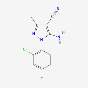 molecular formula C11H8ClFN4 B1414572 5-Amino-1-(2-chloro-4-fluorophenyl)-3-methyl-1H-pyrazole-4-carbonitrile CAS No. 1245087-14-2