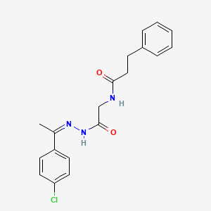 molecular formula C19H20ClN3O2 B14145780 N-[1-(4-Chloro-phenyl)-eth-(Z)-ylidene-hydrazinocarbonylmethyl]-3-phenyl-propionamide 