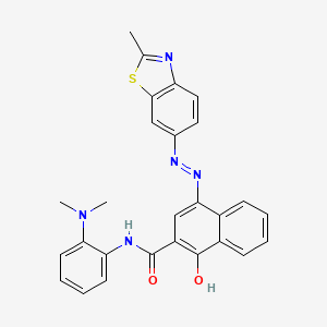 molecular formula C27H23N5O2S B14145837 N-[2-(dimethylamino)phenyl]-1-hydroxy-4-[(E)-(2-methyl-1,3-benzothiazol-6-yl)diazenyl]naphthalene-2-carboxamide CAS No. 354991-48-3
