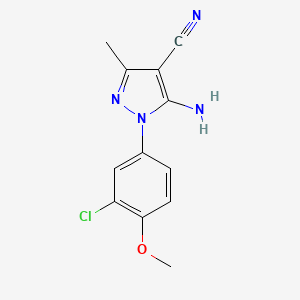 molecular formula C12H11ClN4O B1414584 5-Amino-1-(3-chloro-4-methoxyphenyl)-3-methyl-1H-pyrazole-4-carbonitrile CAS No. 2197055-07-3