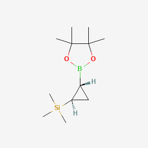 molecular formula C12H25BO2Si B14145952 rel-4,4,5,5-Tetramethyl-2-[(1R,2R)-2-(trimethylsilyl)cyclopropyl]-1,3,2-dioxaborolane CAS No. 126689-06-3