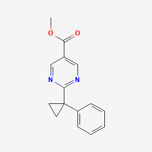 molecular formula C15H14N2O2 B1414596 Methyl 2-(1-phenylcyclopropyl)pyrimidine-5-carboxylate CAS No. 2197062-91-0