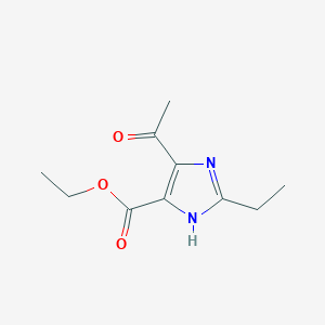 molecular formula C10H14N2O3 B1414600 5-Acetyl-2-ethyl-3H-imidazole-4-carboxylic acid ethyl ester CAS No. 1824283-61-5
