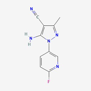 molecular formula C10H8FN5 B1414602 5-Amino-1-(6-fluoropyridin-3-yl)-3-methyl-1H-pyrazole-4-carbonitrile CAS No. 2168407-99-4