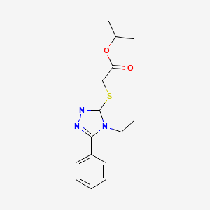 molecular formula C15H19N3O2S B14146034 Propan-2-yl 2-[(4-ethyl-5-phenyl-1,2,4-triazol-3-yl)sulfanyl]acetate CAS No. 862104-34-5