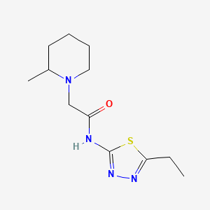 molecular formula C12H20N4OS B14146042 N-(5-Ethyl-1,3,4-thiadiazol-2-yl)-2-methyl-1-piperidineacetamide CAS No. 141400-67-1