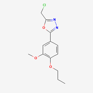 molecular formula C13H15ClN2O3 B14146049 2-(Chloromethyl)-5-(3-methoxy-4-propoxyphenyl)-1,3,4-oxadiazole CAS No. 926258-63-1