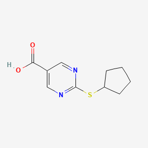 molecular formula C10H12N2O2S B1414608 2-(Cyclopentylsulfanyl)pyrimidine-5-carboxylic acid CAS No. 1879597-19-9