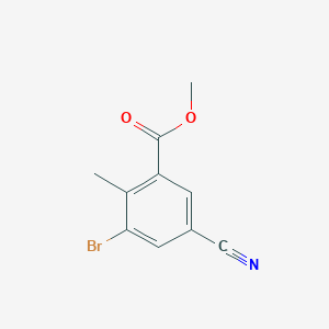 B1414614 Methyl 3-bromo-5-cyano-2-methylbenzoate CAS No. 1806061-00-6