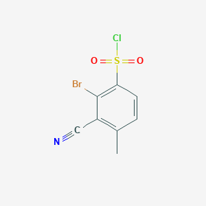 molecular formula C8H5BrClNO2S B1414618 2-Bromo-3-cyano-4-methylbenzenesulfonyl chloride CAS No. 1807164-95-9