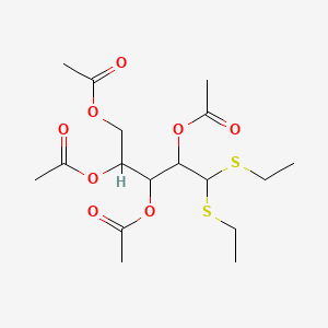 molecular formula C17H28O8S2 B14146345 2-(Acetyloxy)-1-[1,2-di(acetyloxy)ethyl]-3,3-di(ethylthio)propyl acetate CAS No. 5329-45-3