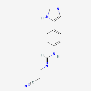 molecular formula C13H13N5 B14146349 N'-(2-cyanoethyl)-N-[4-(1H-imidazol-5-yl)phenyl]methanimidamide CAS No. 89258-75-3