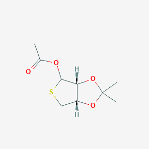 molecular formula C9H14O4S B14146365 Thieno[3,4-d]-1,3-dioxol-4-ol, tetrahydro-2,2-dimethyl-, 4-acetate, (3aR,6aS)- CAS No. 945457-80-7