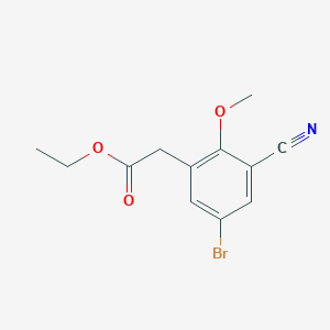 molecular formula C12H12BrNO3 B1414637 Ethyl 5-bromo-3-cyano-2-methoxyphenylacetate CAS No. 1807164-82-4