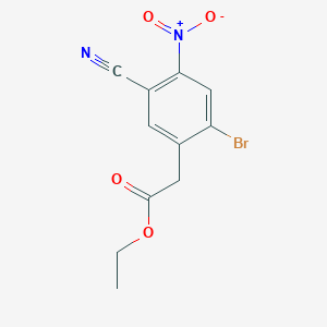 molecular formula C11H9BrN2O4 B1414639 Ethyl 2-bromo-5-cyano-4-nitrophenylacetate CAS No. 1805103-20-1
