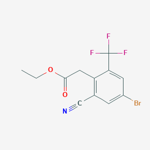 molecular formula C12H9BrF3NO2 B1414643 Ethyl 4-bromo-2-cyano-6-(trifluoromethyl)phenylacetate CAS No. 1805188-23-1