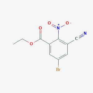 molecular formula C10H7BrN2O4 B1414646 Ethyl 5-bromo-3-cyano-2-nitrobenzoate CAS No. 1805520-68-6
