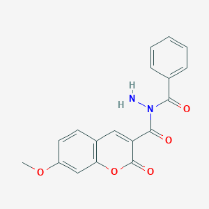 molecular formula C18H14N2O5 B14146497 N-Benzoyl-7-methoxy-2-oxo-2H-1-benzopyran-3-carbohydrazide CAS No. 7047-30-5