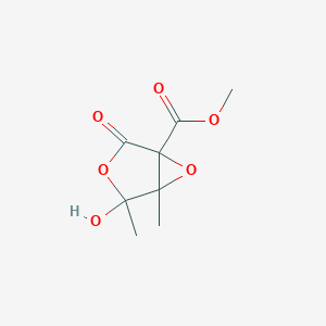 molecular formula C8H10O6 B141465 4,5-Dimethyl-5-hydroxy-3-(methoxycarbonyl)-3,4-epoxy-gamma-butyrolactone CAS No. 142438-57-1