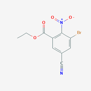 molecular formula C10H7BrN2O4 B1414651 Ethyl 3-bromo-5-cyano-2-nitrobenzoate CAS No. 1805597-68-5