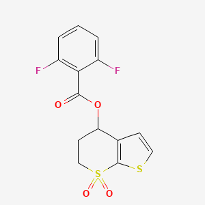 molecular formula C14H10F2O4S2 B14146595 1,1-Dioxo-1,2,3,4-tetrahydro-1lambda~6~-thieno[2,3-b]thiopyran-4-yl 2,6-difluorobenzenecarboxylate CAS No. 343373-67-1