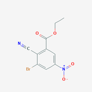 molecular formula C10H7BrN2O4 B1414660 Ethyl 3-bromo-2-cyano-5-nitrobenzoate CAS No. 1805520-42-6