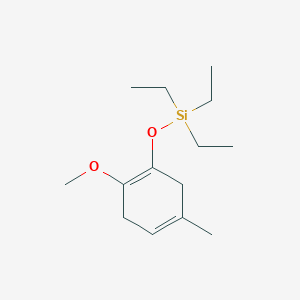 molecular formula C14H26O2Si B14146658 Triethyl[(2-methoxy-5-methylcyclohexa-1,4-dien-1-yl)oxy]silane CAS No. 88780-26-1