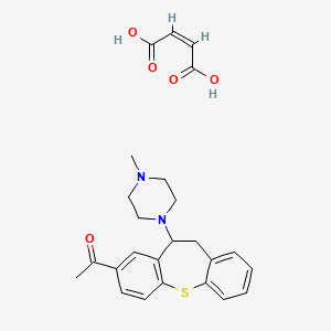 molecular formula C25H28N2O5S B14146697 (Z)-but-2-enedioic acid;1-[5-(4-methylpiperazin-1-yl)-5,6-dihydrobenzo[b][1]benzothiepin-3-yl]ethanone CAS No. 62618-60-4