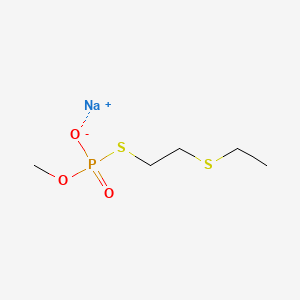 molecular formula C5H12NaO3PS2 B14146713 Phosphorothioic acid, S-(2-ethylthioethyl) O-methyl ester, sodium salt CAS No. 114914-81-7