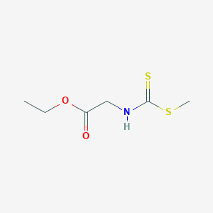 molecular formula C6H11NO2S2 B14146826 Ethyl 2-{[(methylthio)carbothioyl]amino}acetate CAS No. 56610-82-3