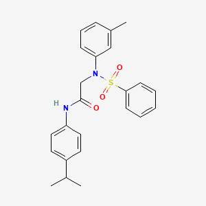 molecular formula C24H26N2O3S B14146843 N~2~-(3-methylphenyl)-N~2~-(phenylsulfonyl)-N-[4-(propan-2-yl)phenyl]glycinamide CAS No. 363572-87-6