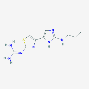 molecular formula C10H15N7S B14146873 N''-{4-[2-(Propylamino)-1H-imidazol-5-yl]-1,3-thiazol-2-yl}guanidine CAS No. 88723-93-7