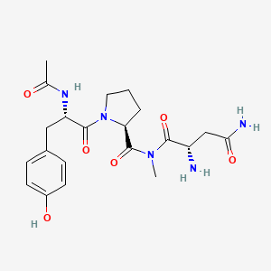 molecular formula C21H29N5O6 B14146893 L-Aspartamide, N-acetyl-L-tyrosyl-L-prolyl-N1-methyl- CAS No. 82867-72-9