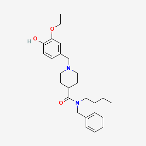 molecular formula C26H36N2O3 B14146930 N-benzyl-N-butyl-1-(3-ethoxy-4-hydroxybenzyl)piperidine-4-carboxamide CAS No. 4509-76-6