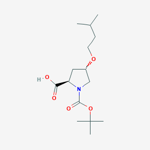 molecular formula C15H27NO5 B14147005 (4S)-1-Boc-4-(3-methylbutoxy)-D-proline CAS No. 147266-72-6