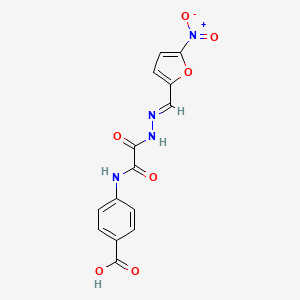 molecular formula C14H10N4O7 B14147033 4-{[{(2E)-2-[(5-nitrofuran-2-yl)methylidene]hydrazinyl}(oxo)acetyl]amino}benzoic acid 