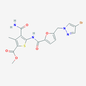 molecular formula C17H15BrN4O5S B14147133 methyl 5-[({5-[(4-bromo-1H-pyrazol-1-yl)methyl]furan-2-yl}carbonyl)amino]-4-carbamoyl-3-methylthiophene-2-carboxylate CAS No. 514218-44-1