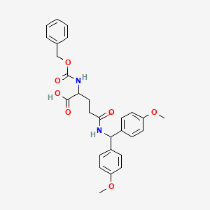 molecular formula C28H30N2O7 B14147266 N-[Bis(4-methoxyphenyl)methyl]-N2-[(phenylmethoxy)carbonyl]glutamine CAS No. 254980-14-8