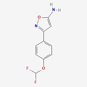 molecular formula C10H8F2N2O2 B1414745 3-[4-(Difluoromethoxy)phenyl]-1,2-oxazol-5-amine CAS No. 1020955-05-8