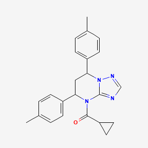 molecular formula C23H24N4O B14147532 [5,7-bis(4-methylphenyl)-6,7-dihydro[1,2,4]triazolo[1,5-a]pyrimidin-4(5H)-yl](cyclopropyl)methanone CAS No. 879068-93-6