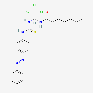 molecular formula C22H26Cl3N5OS B14147725 N-{2,2,2-trichloro-1-[({4-[(E)-phenyldiazenyl]phenyl}carbamothioyl)amino]ethyl}heptanamide CAS No. 301816-52-4