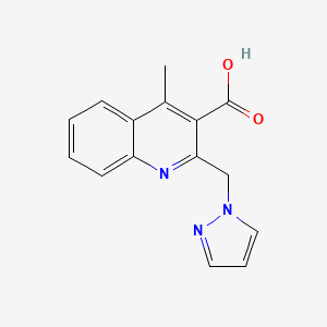 4-methyl-2-(1H-pyrazol-1-ylmethyl)quinoline-3-carboxylic acid